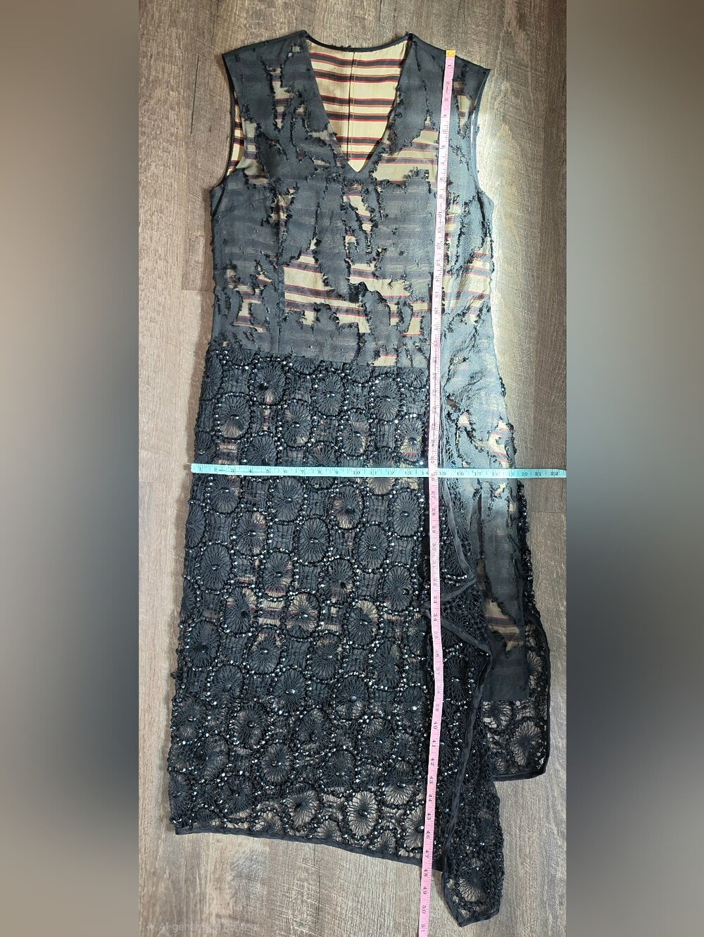 Y2K Vintg Dries Van Noten Doria Embellished Flapper Cocktail Midi Dress 6 Black - Picture 14 of 15
